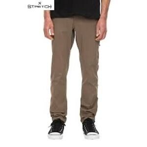 686 Mens Everywhere Stretch Jogger Pant Slim Fit Size Large Brown Outdoor Hiking